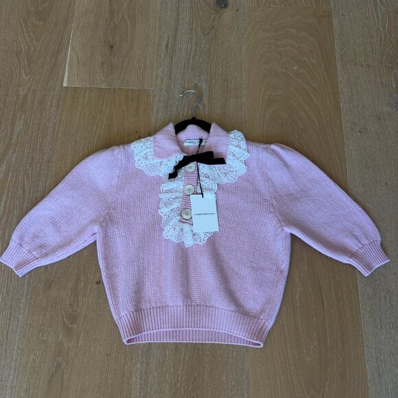 Alessandra Rich Pink Cropped Knit Top - Picture 2 of 6